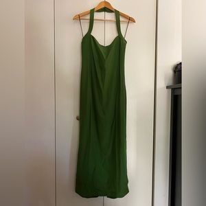 Reformation Green Silk Dress